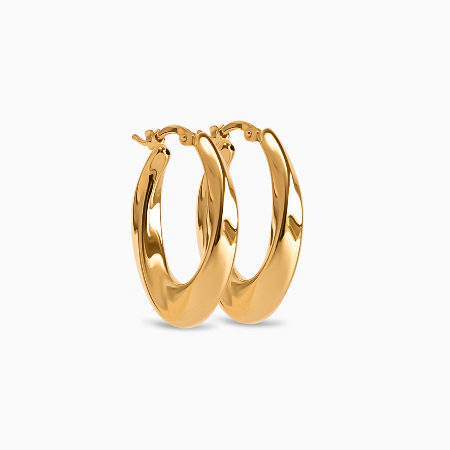 Oval Twisted Hoops