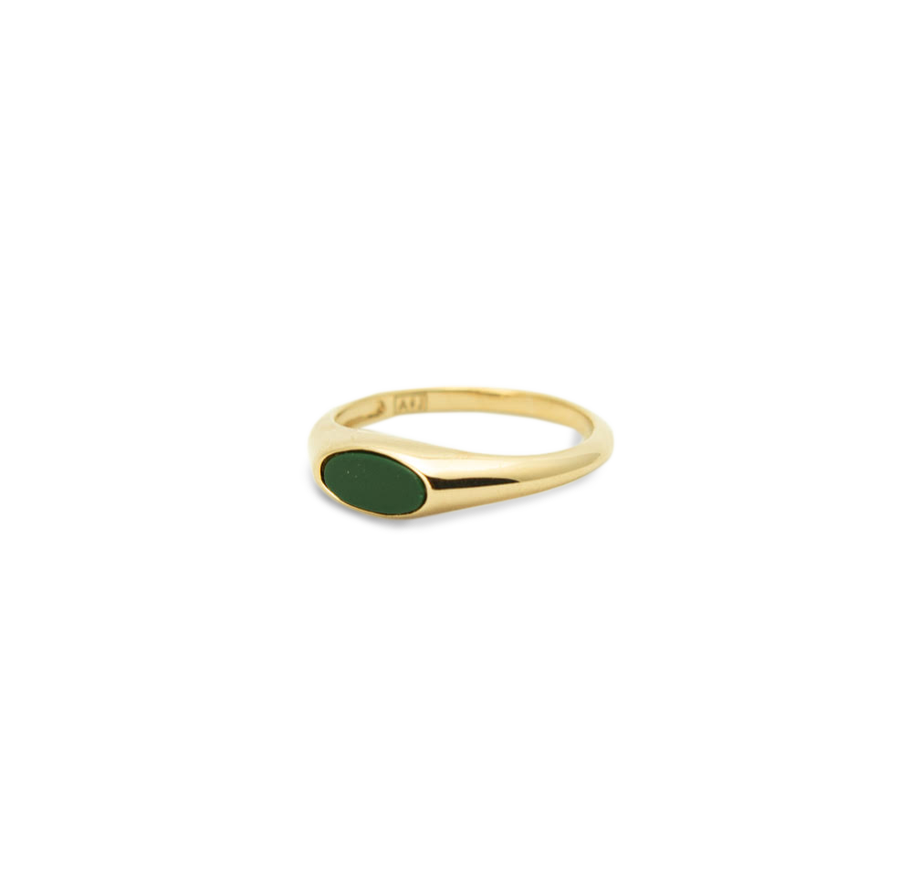 Green Agate Seal Ring