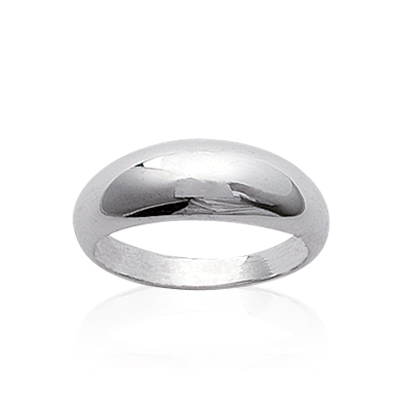 Curved silver ring with smooth sculptural profile – 925 sterling silver