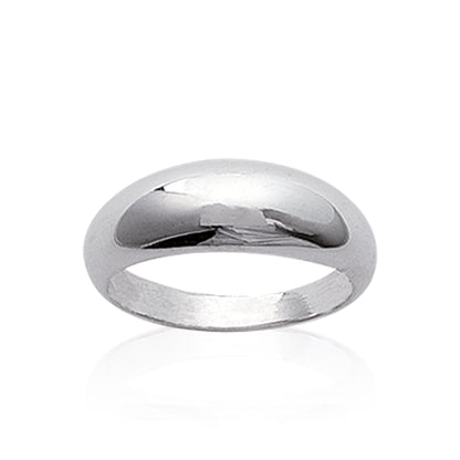 Curved silver ring with smooth sculptural profile – 925 sterling silver