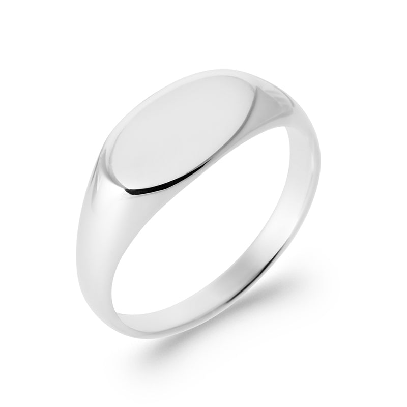Pure Oval Signet – polished sterling silver oval signet ring