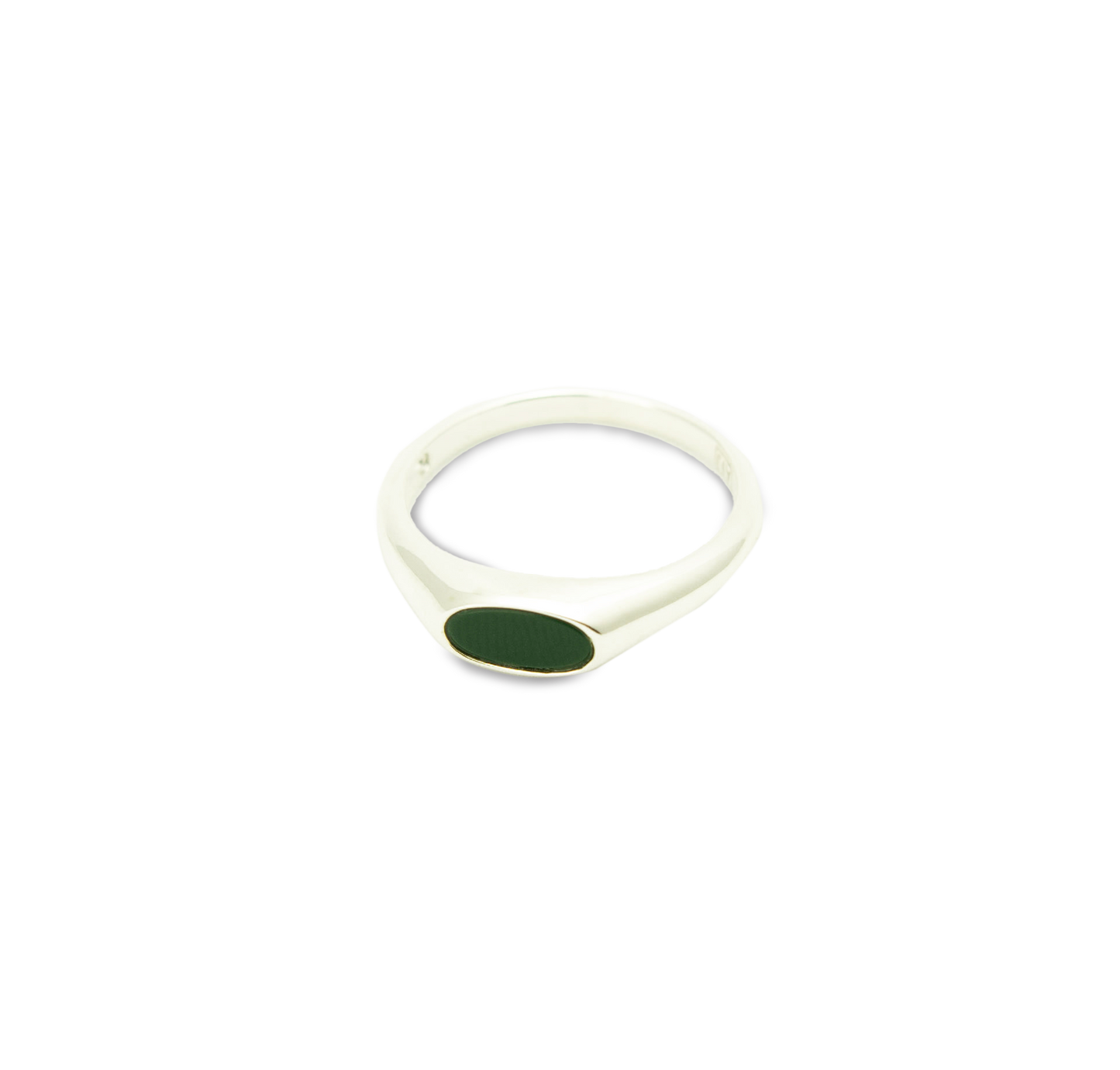 Bague sceau agate verte 