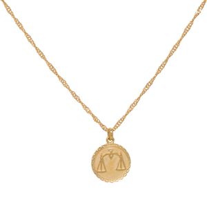 Zodiac Necklace / Libra with Twisted Chain