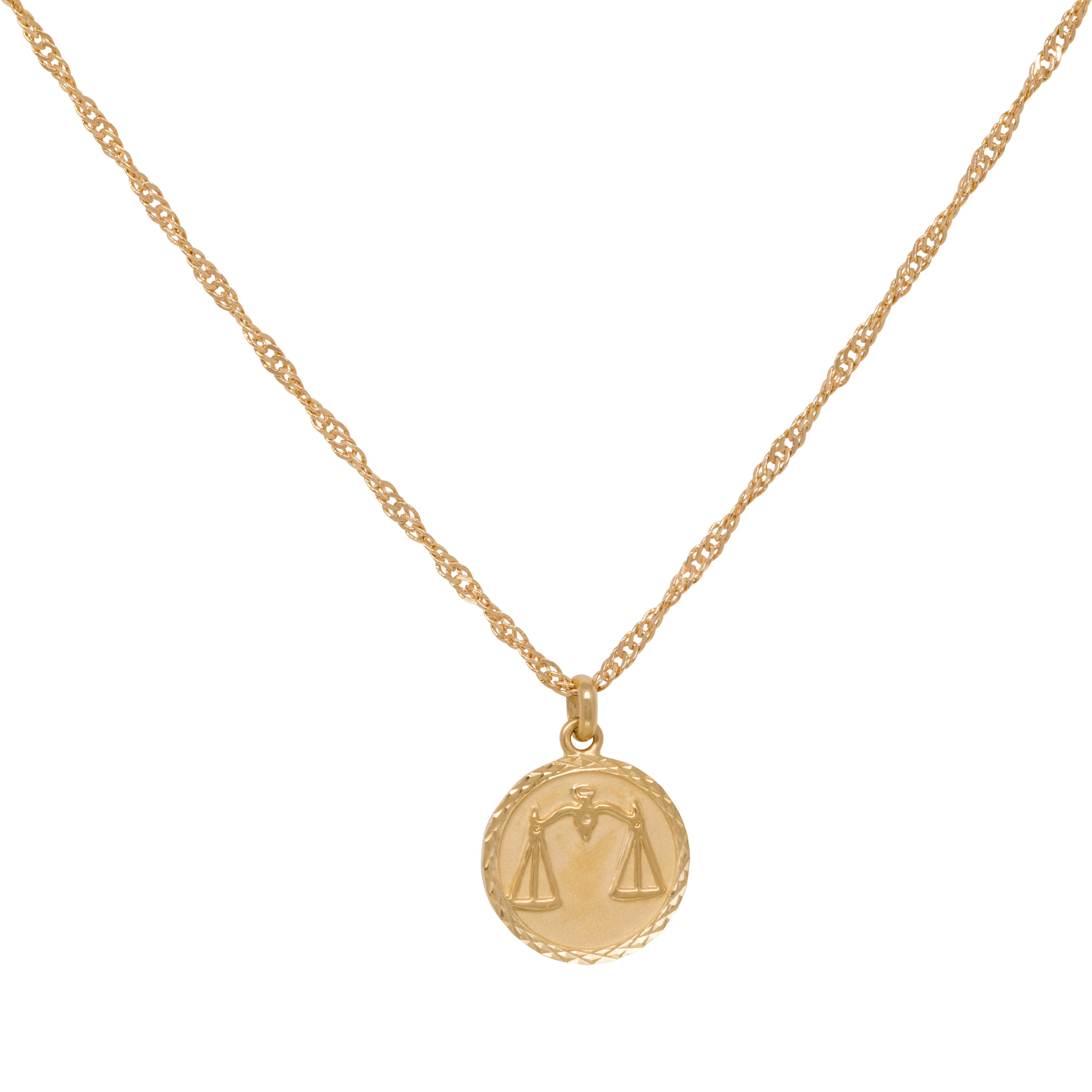 Zodiac Necklace / Libra with Rope Chain