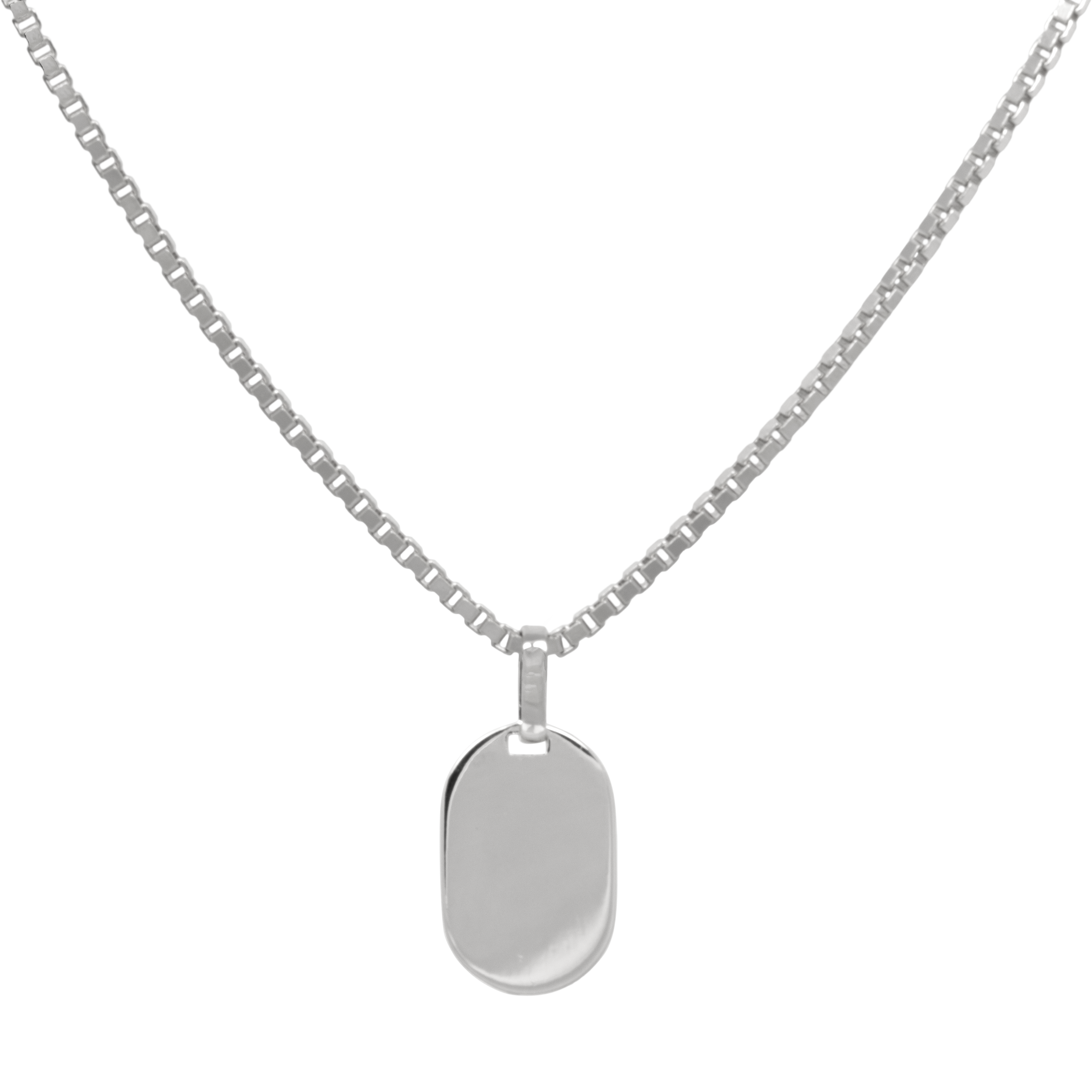 Minimal Oval Pendant with Box Chain